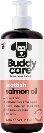 Buddycare Aceite de Salmón Escocés para Perros y Gatos (500 ml)