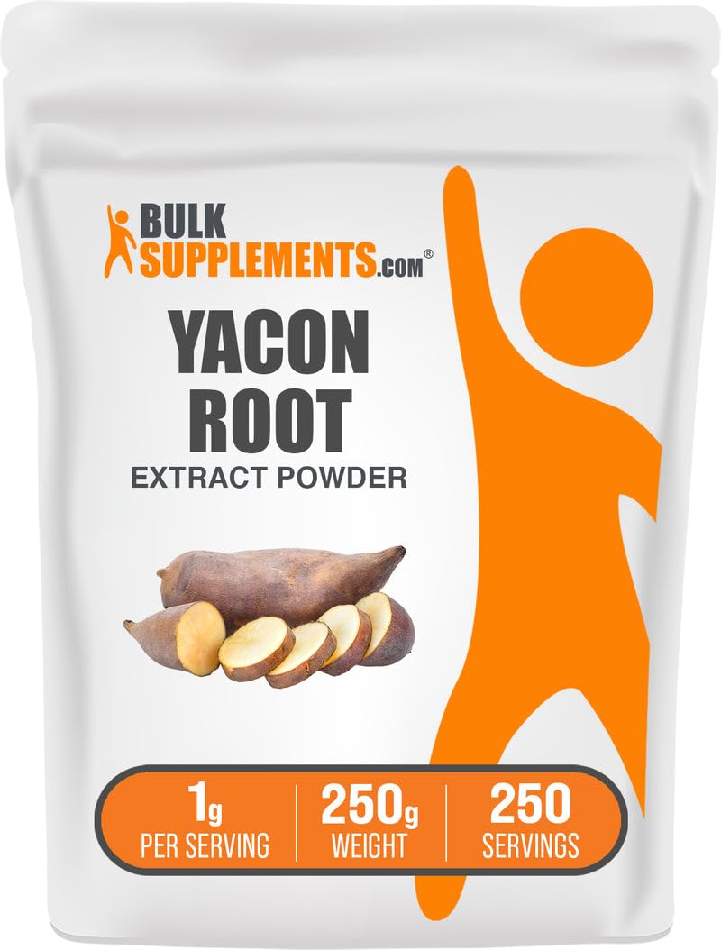 Yacon Root Extract Powder - Endulzante Natural Rico en Fibra - Sin Gluten, 1g por Porción, 1 kg (Pack de 5)