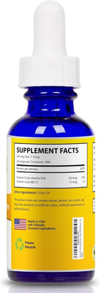 MaxX Labs Vitamina D3 K2 Líquida con K2 MK7 - 2000 UI por gota - 30 ml (1 oz)