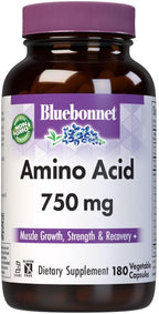 Bluebonnet Aminoácidos 750 mg - 180 Cápsulas Vegetarianas
