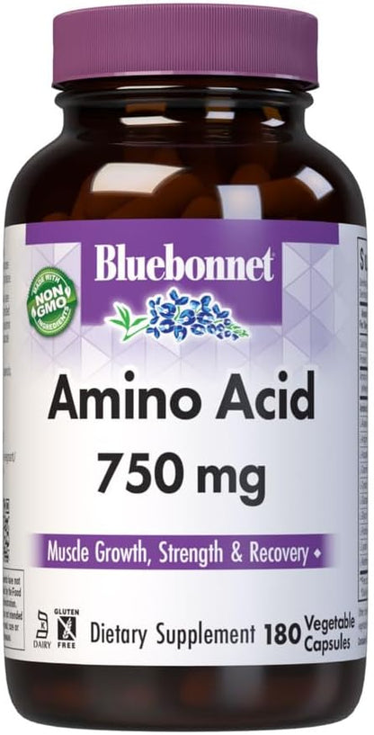 Bluebonnet Aminoácidos 750 mg - 180 Cápsulas Vegetarianas – Image 1