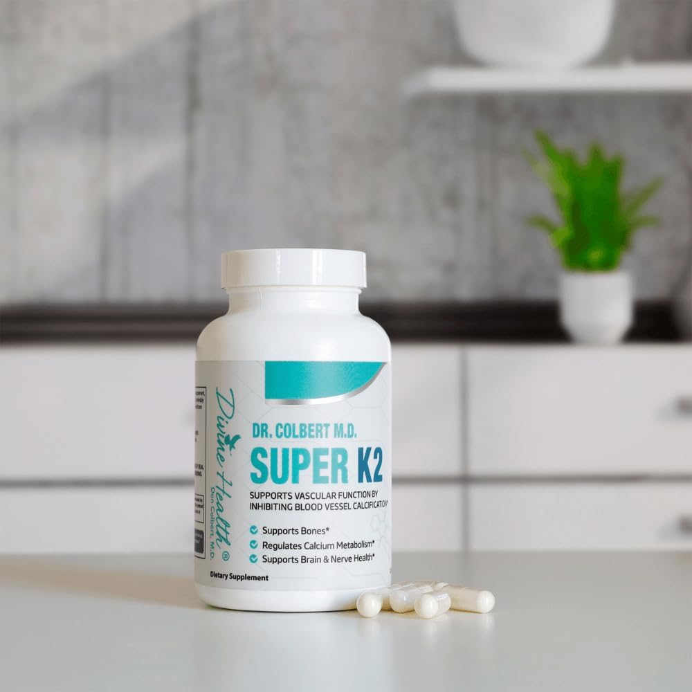 Dr. Colbert, MD Super K2 | Divine Health | MK-7 | Vitamina K2 | 200 mcg | 120 Cápsulas