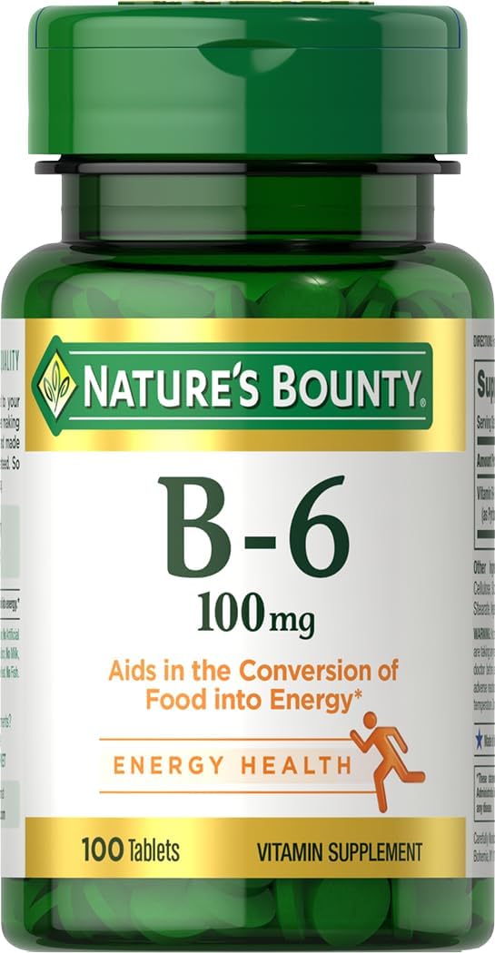 Nature's Bounty Vitamina B6, 100 mg, 100 Comprimidos (Pack de 4)