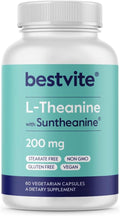 BESTVITE Double Strength Suntheanine L-Teanina 200 mg – 60 Cápsulas Vegetarianas