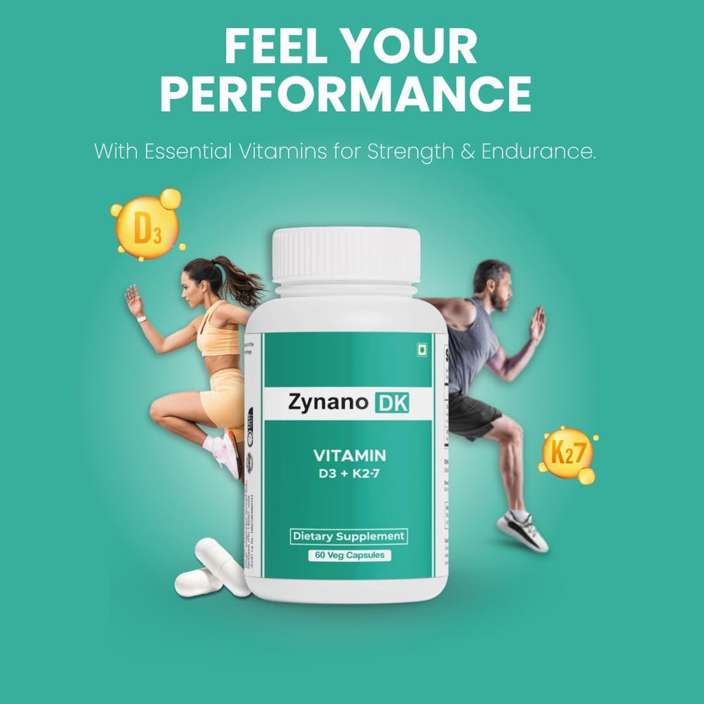 Zynano DK - Vitamina D3 10000 UI + K2 120 mcg Vegano con MCT - 60 Cápsulas