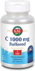 KAL Buffered Sustained Release Vitamin C, 1000 mg, 100 Tablets
