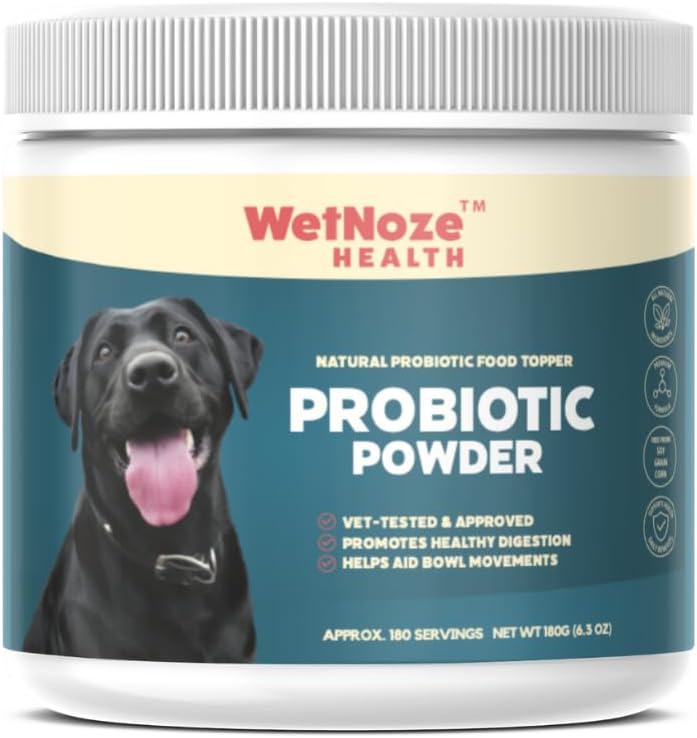 Probiotics for Dogs Digestive Health (Chicken & Bacon) - Probiotic Powder for Dogs - Digestive Aid & Immune Support - Calming Chews - Max Strength