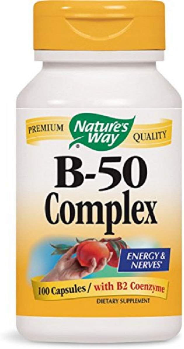 Nature's Way Complejo B-50 con Coenzima B2 – 100 Cápsulas (Paquete de 2)
