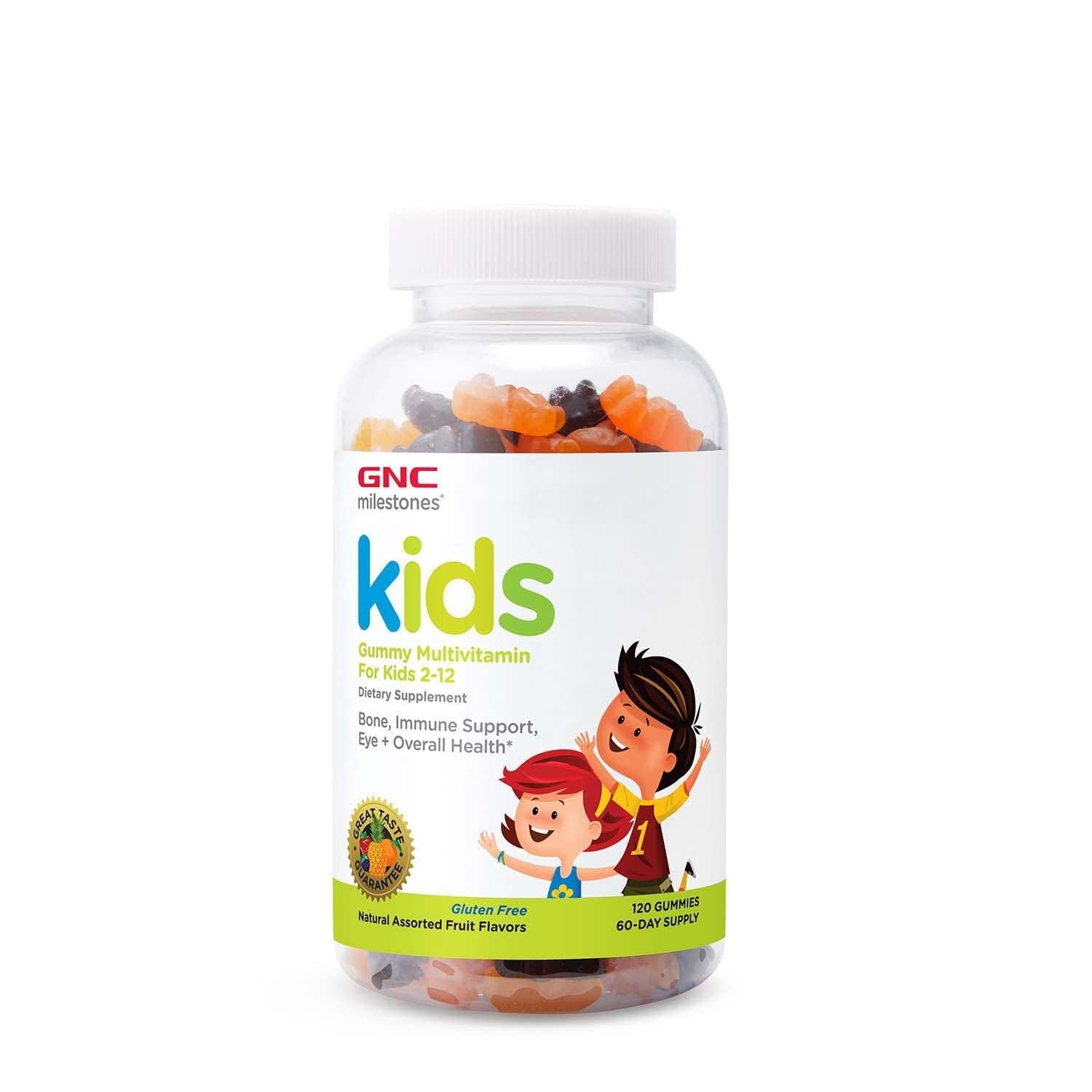 GNC Milestones Kids Multi Gummy - Multivitamínico infantil con 11 nutrientes esenciales, 120 gominolas
