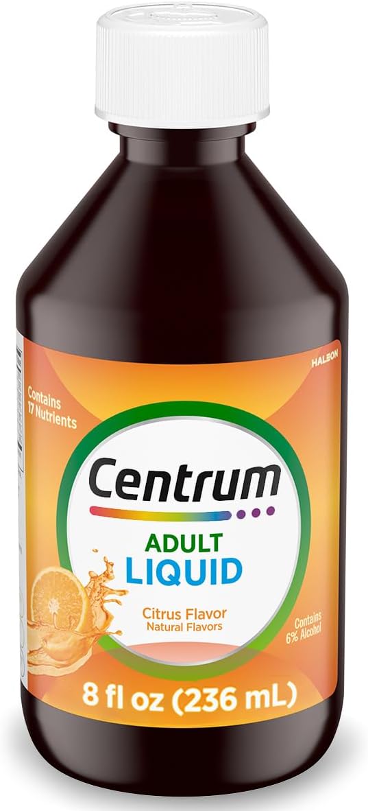 Centrum Líquido Multivitamínico para Adultos, con Vitaminas B y Antioxidantes, Sabor Cítrico - 236 ml