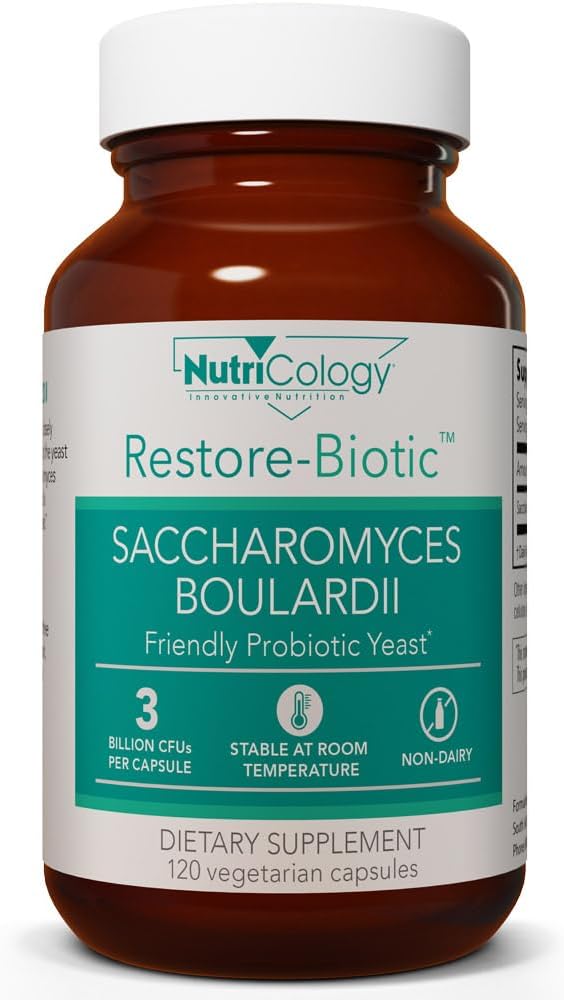 Nutricology Restore-Biotic Saccharomyces Boulardii - 120 Cápsulas (40 Dosis)