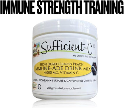 Sufficient-C 4,000 mg High-Dose Vitamin C Lemon Peach Drink Mix 250 g – Image 5