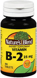 Nature's Blend Vitamin B2 (Riboflavin) 25 mg, 100 Tablets