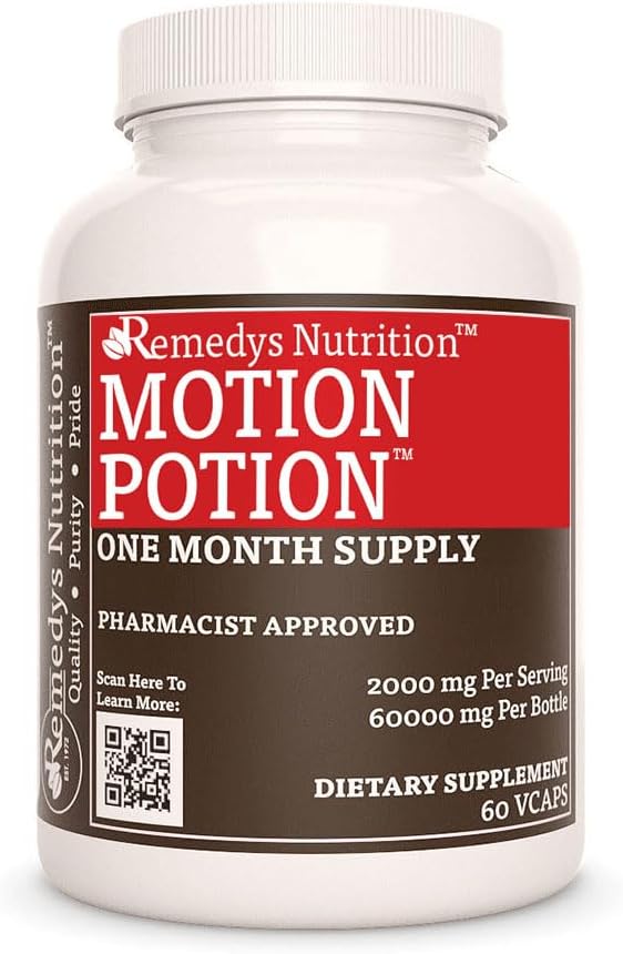 Remedy's Nutrition Motion Potion – 60 Cápsulas Veganas de 1000 mg – Suplemento Herbal – Suministro para 2 Meses