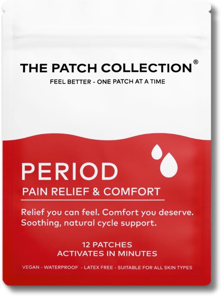 The Patch Collection® – Parche para Alivio del Dolor Menstrual | Mentol, Cúrcuma, Raíz de Valeriana, Té Verde, Aceite de Semilla de Granada (Pack de 12)