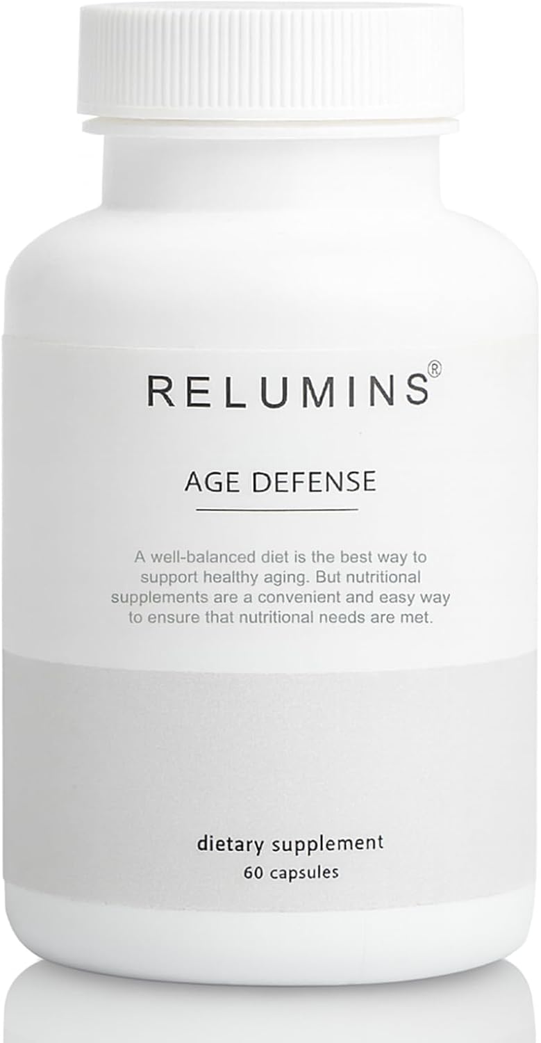 Relumins Age Defense NAD+ Supplement with NADH, CoQ10, Glutathione, Resveratrol, Fisetin, Curcumin & EGCG - Antioxidant Support Supplement – 60 Vegan Capsules