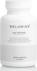 Relumins Age Defense NAD+ Supplement with NADH, CoQ10, Glutathione, Resveratrol, Fisetin, Curcumin & EGCG - Antioxidant Support Supplement – 60 Vegan Capsules