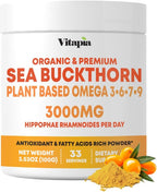 Vitapia - Extracto de Espino Amarillo Orgánico en Polvo con Omega 7 y Omega 3, 6, 9 - 100 g