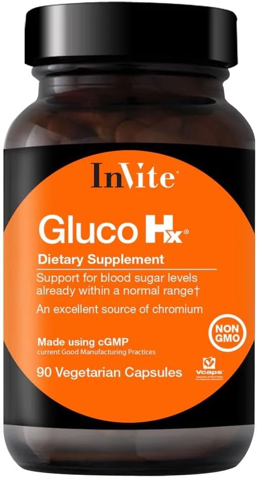 Invite Health Gluco Hx - Mezcla única de botánicos, minerales y antioxidantes - 90 Cápsulas Vegetarianas