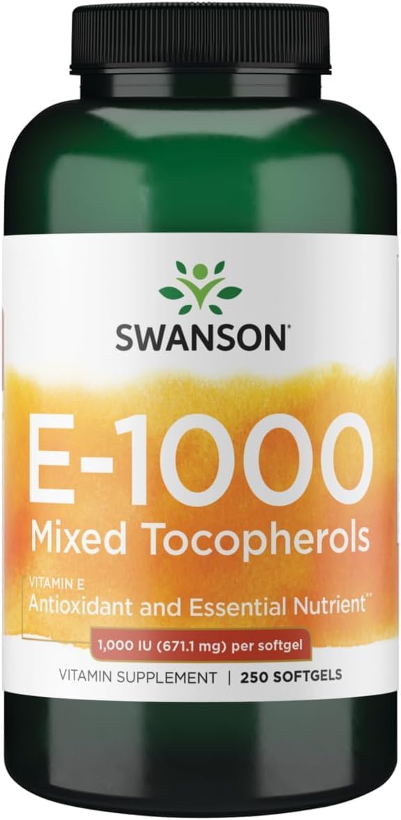 Swanson Vitamina E Tocoferoles Mixtos 1000 UI (671,1 mg) 250 Cápsulas Blandas