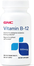 GNC Vitamina B-12 500mcg - 100 Comprimidos para Energía