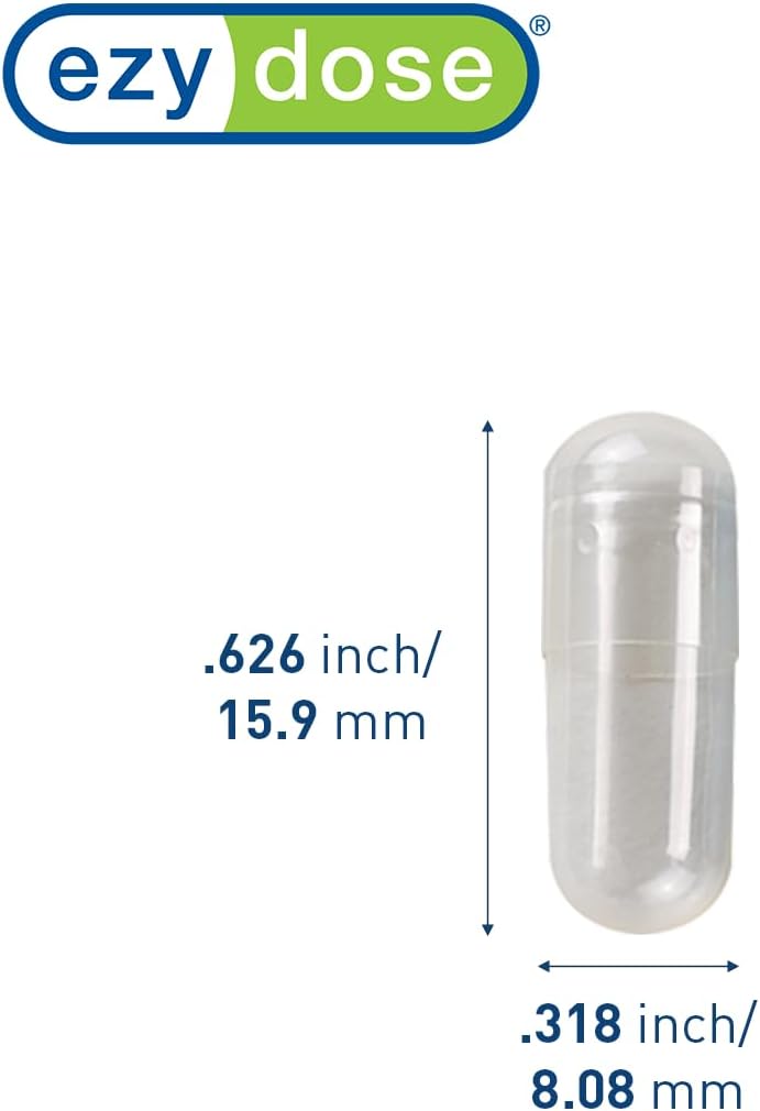 EZY DOSE Cápsulas de Gelatina Vacías Tamaño 2 (0.37 mL) - 500 Unidades