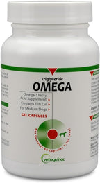 Vetoquinol Triglyceride OMEGA - Aceite de Pescado para Perros y Gatos - 60 Cápsulas