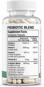 Clear-Biotic Acné Píldoras Probióticas con Vitaminas A, C, E, B2 - 60 Cápsulas