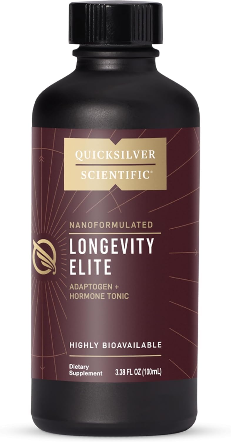 Quicksilver Scientific Longevity Elite — Tónico liposomal de adaptógenos y pregnenolona (100 ml)
