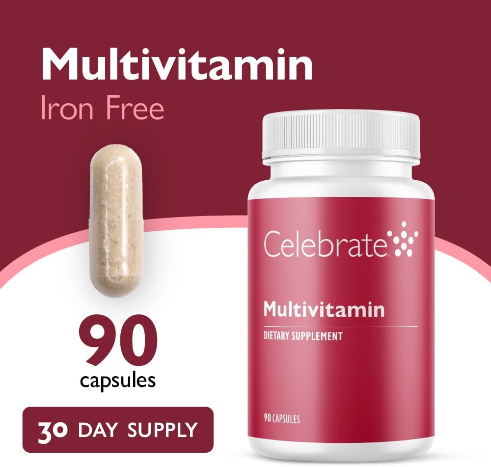 Celebrate Vitamins Bariatric Multivitamin without Iron - Post Gastric Bypass and Gastrectomy - Vitamins A, B, D, E and Minerals (90 Capsules)
