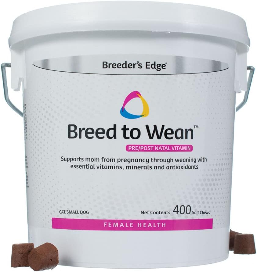 Breeder's Edge Breed to Wean – Multivitamínico prenatal y postnatal para perros y gatos (400 comprimidos)