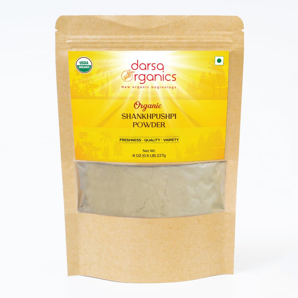 Darsa Organics Shankhpushpi en Polvo Orgánico - 227g (8oz) - USDA Organic