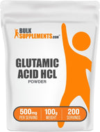 L-Ácido Glutámico HCl en Polvo - 500mg por Ración - 100g (3.5 oz)