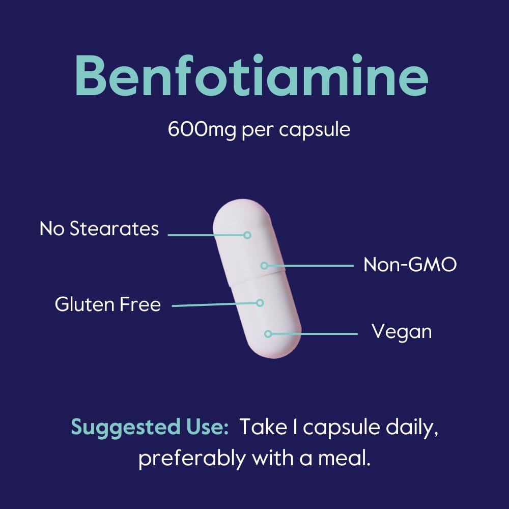 BESTVITE Benfotiamina Ultra 600mg - 60 Cápsulas Veganas