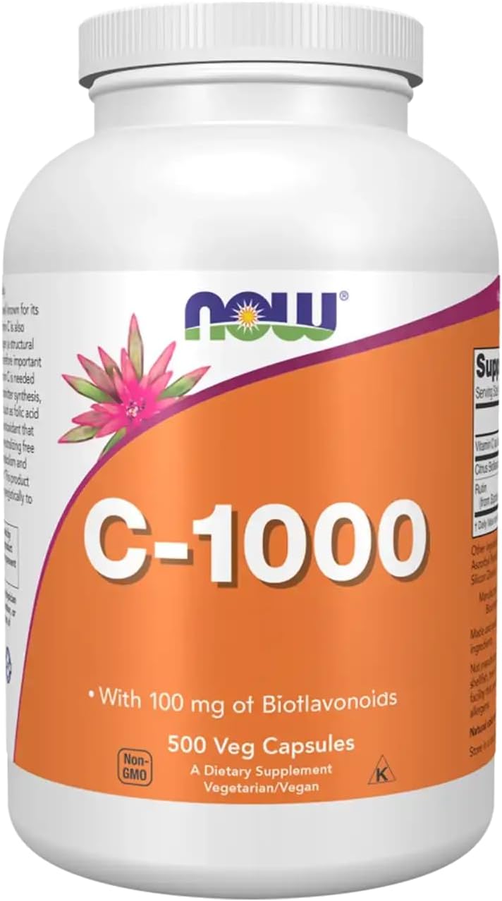 NOW Foods Vitamina C-1000, 500 Cápsulas Vegetales