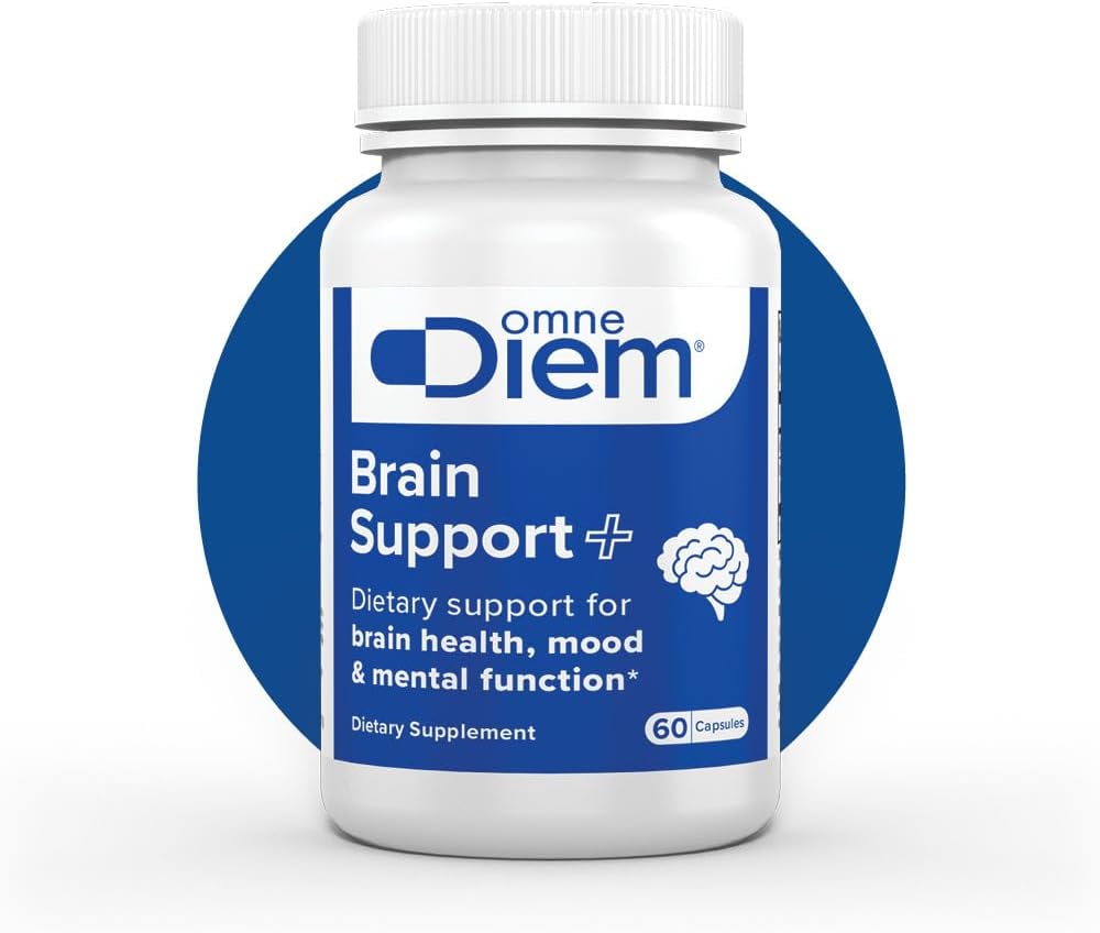 Omne Diem Brain Support con Cerenx y MecobalActive, 60 Cápsulas – Complemento alimenticio para la salud cerebral, el estado de ánimo y la función mental
