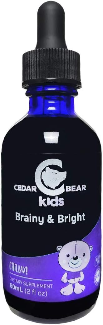 Cedar Bear Brainy & Bright para Niños - Apoya la Concentración, Memoria y Enfoque Mental 60ml