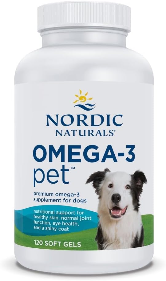 Nordic Naturals Omega-3 Pet, 120 Cápsulas Blandas - Aceite de Pescado para Perros con EPA y DHA