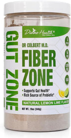 Dr. Colbert, MD Fiber Zone Powder - Sabor Lima-Limón - Divine Health - Prebióticos - 6g Fibra - Cáscara de Psyllium e Inulina