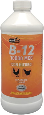 NUTRILINE B-12 para Aves | Multivitamínico Booster con 10.000 mcg de B12 y Hierro | 473 ml