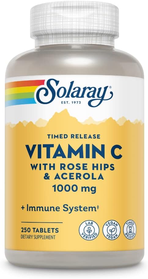 SOLARAY Vitamina C 1000 mg Liberación Prolongada con Escaramujo y Bioflavonoides de Acerola