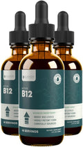 Rejuvica Health Active B-12 Suplemento Líquido de Vitamina B12, Apoya la Energía y el Sistema Nervioso - 3 Pack