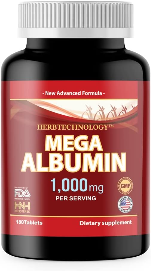 Dr.K&C Mega Albumin Proteína 1000mg, 3 Botellas (180 Comprimidos cada una)
