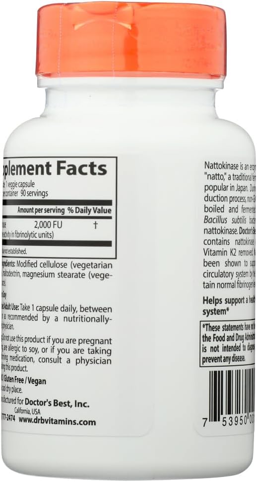 Doctor's Best Nattokinase 90 Cápsulas Veganas