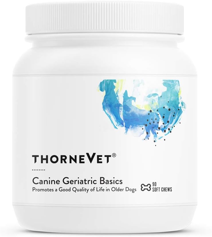 ThorneVET Canine Geriatric Basics – Fórmula multivitamínica y mineral para perros mayores, 90 masticables blandos