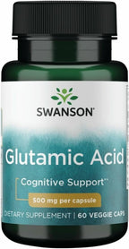 Swanson Glutamic Acid 500 mg, 60 Veggie Capsules