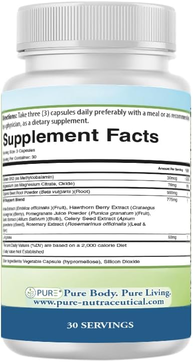PURE Beets+ Cápsulas de Remolacha Orgánica - 900mg, 90 Cápsulas