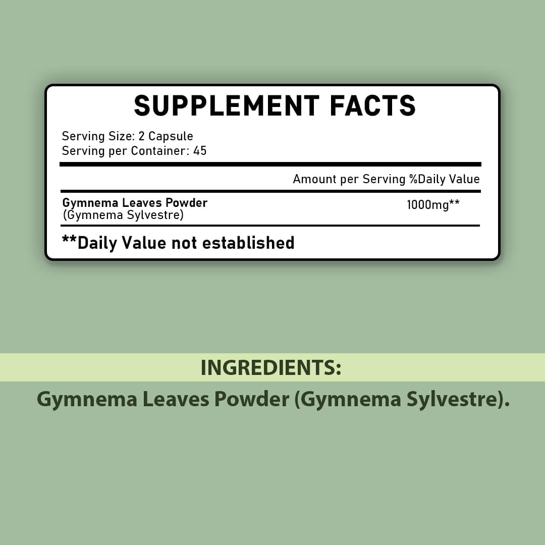 Gymnema Tablets – 90 Comprimidos, 1000 mg | Gurmar | Gymnema Sylvestre | Vegano