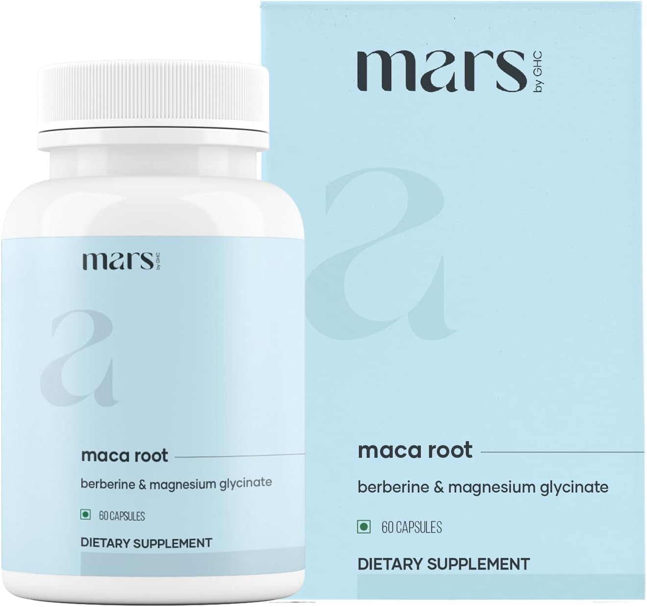 mars by GHC Maca Root Caps (Ginseng) con Magnesio y Berberina - 60 Cápsulas (Pack de 3)