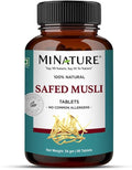 Safed Musli Tablets by mi Nature | Pura Hierba Natural | Sin Químicos ni Conservantes | Vegano y Sin Gluten | 90 Tablet, 45 Días de Suministro 1000mg